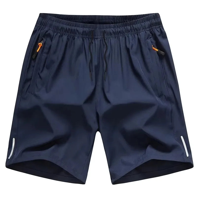 Shorts Esportivos Masculinos de Verão em Seda Gelada, Calças de Praia Casuais Soltas e Finas para Basquete, Corrida e Academia, com Absorção de Suor e Higroscópicas