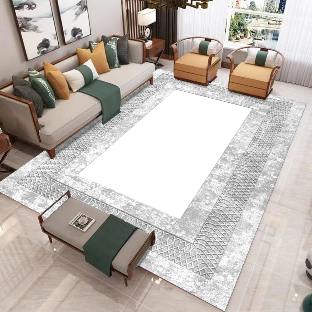 Tapetes geométricos nórdicos de luxo, sala de estar, para quarto, sofá, mesa ao lado de grande área, decoração de casa, tapete