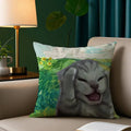 Capa de almofada com estampa dupla face de gato engraçado abstrato, pelúcia curta, adequada para salas de estar, quartos, sofás, capa de almofada decorativa.