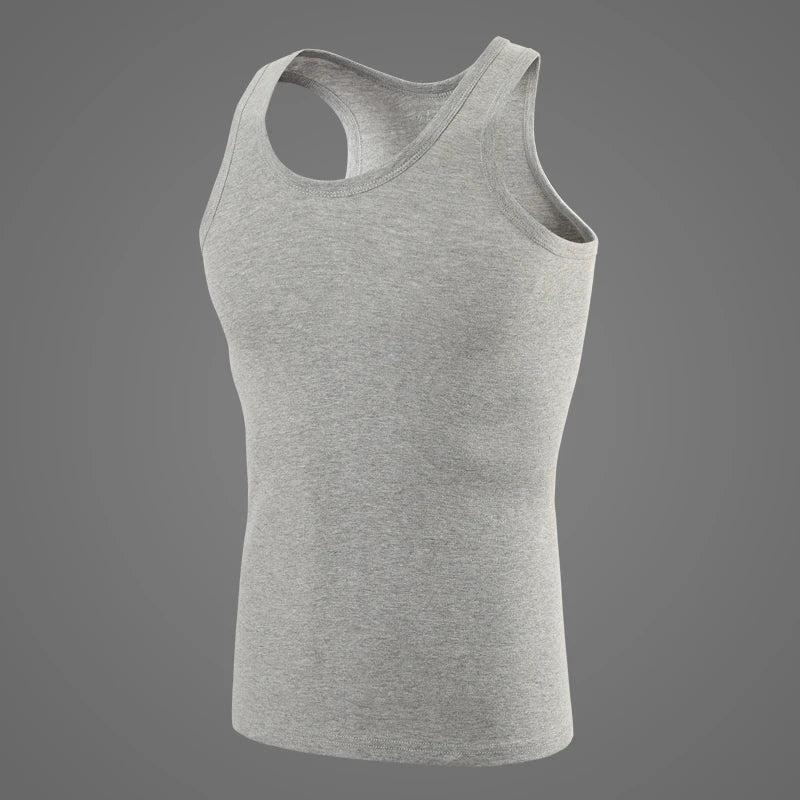 1/3 peça masculina quatro temporada cor sólida plus size colete confortável puro algodão juventude esportes e fitness topo base de meia-idade t