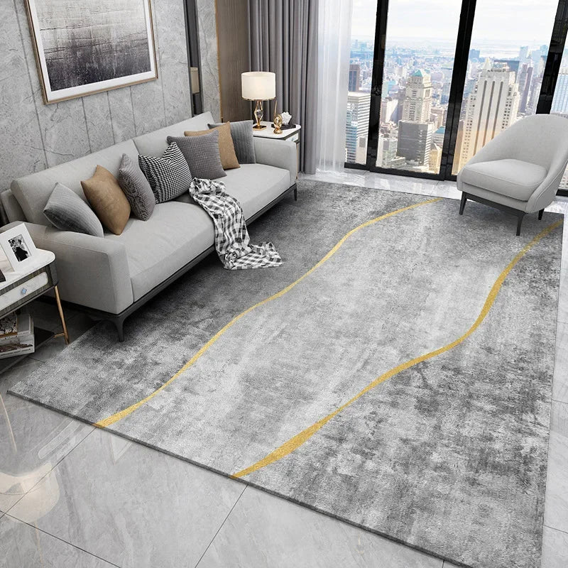 Moderno simples sala de estar decoração tapete grande área macia lounge tapete cinza nórdico para o quarto lavável anti-deslizamento tapete