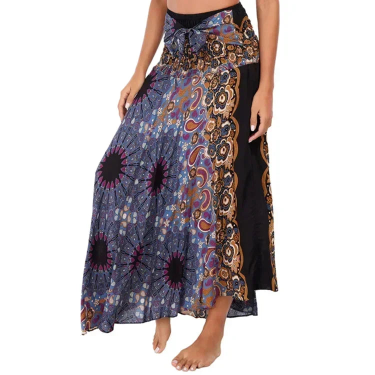 Sexy verão longo boho inferior saia feminina vintage casual ropa mujer faldas solta moda y2k maxi saias roupas femininas saia jupe