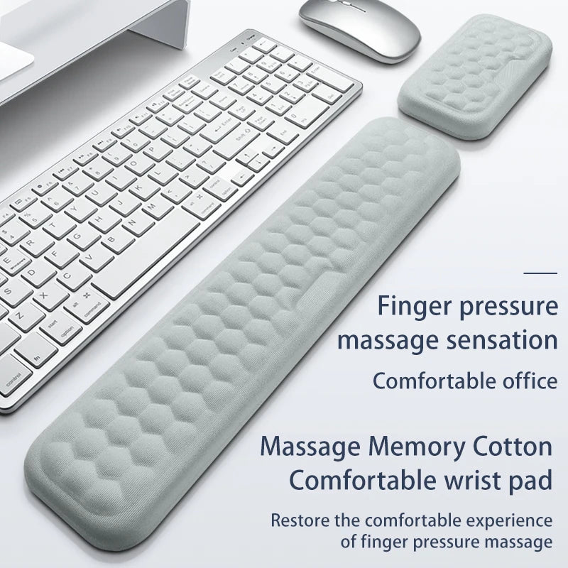 Conjunto de almofada de teclado de espuma de memória para computador de escritório laptop fácil digitação alívio da dor teclado descanso de pulso mouse pad computador mouse pad