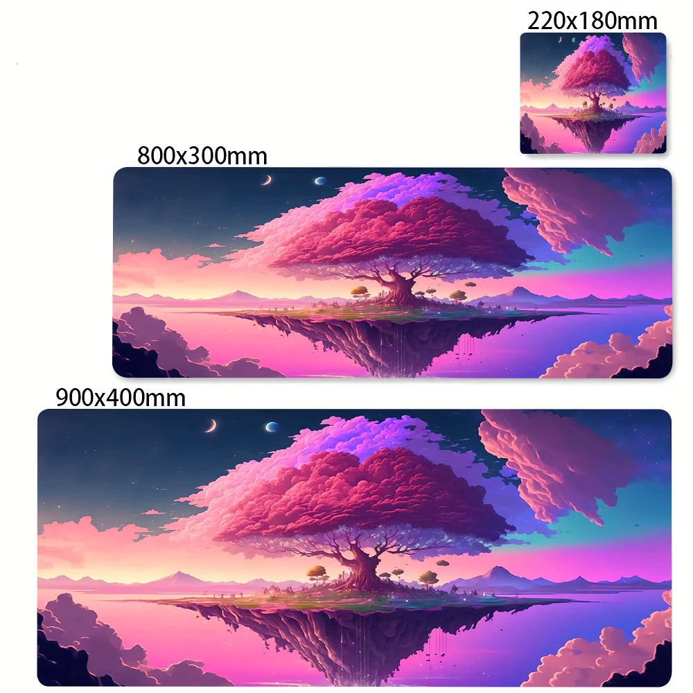 Mouse pad paisagem sakura grande deskmat portátil acessórios do computador mousepad tapetes de borracha anti deslizamento mousepad kawaii playmat