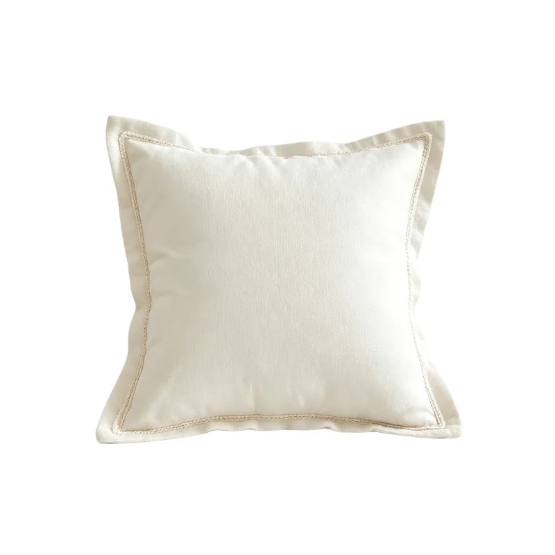 Almofada Decorativa de Veludo Micro Ondulado com Borda Dupla Franzida e Acabamento Trançado, Macia e Resistente à Sujeira para Sofá e Cama