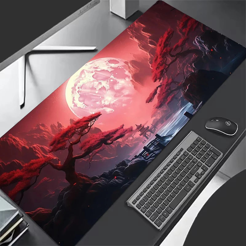 Céu estrelado lua mouse pad grande computador escritório jogo tapetes de mesa xxl borracha antiderrapante teclado de jogos mousepads longos almofadas de mesa