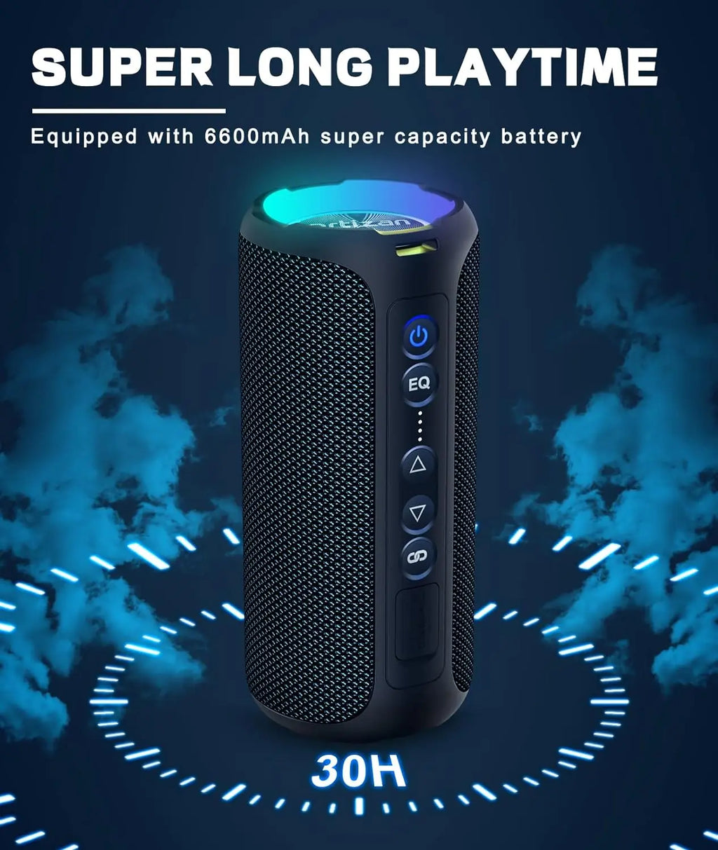 Ortizan alto-falantes bluetooth 40w graves aprimorados portátil ao ar livre sem fio alto-falante 30 horas ip7 à prova dip7 água chuveiro alto-falante bluetooth 5.3