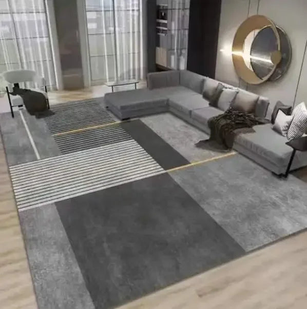 Moderno simples sala de estar decoração tapete grande área macia lounge tapete cinza nórdico para o quarto lavável anti-deslizamento tapete