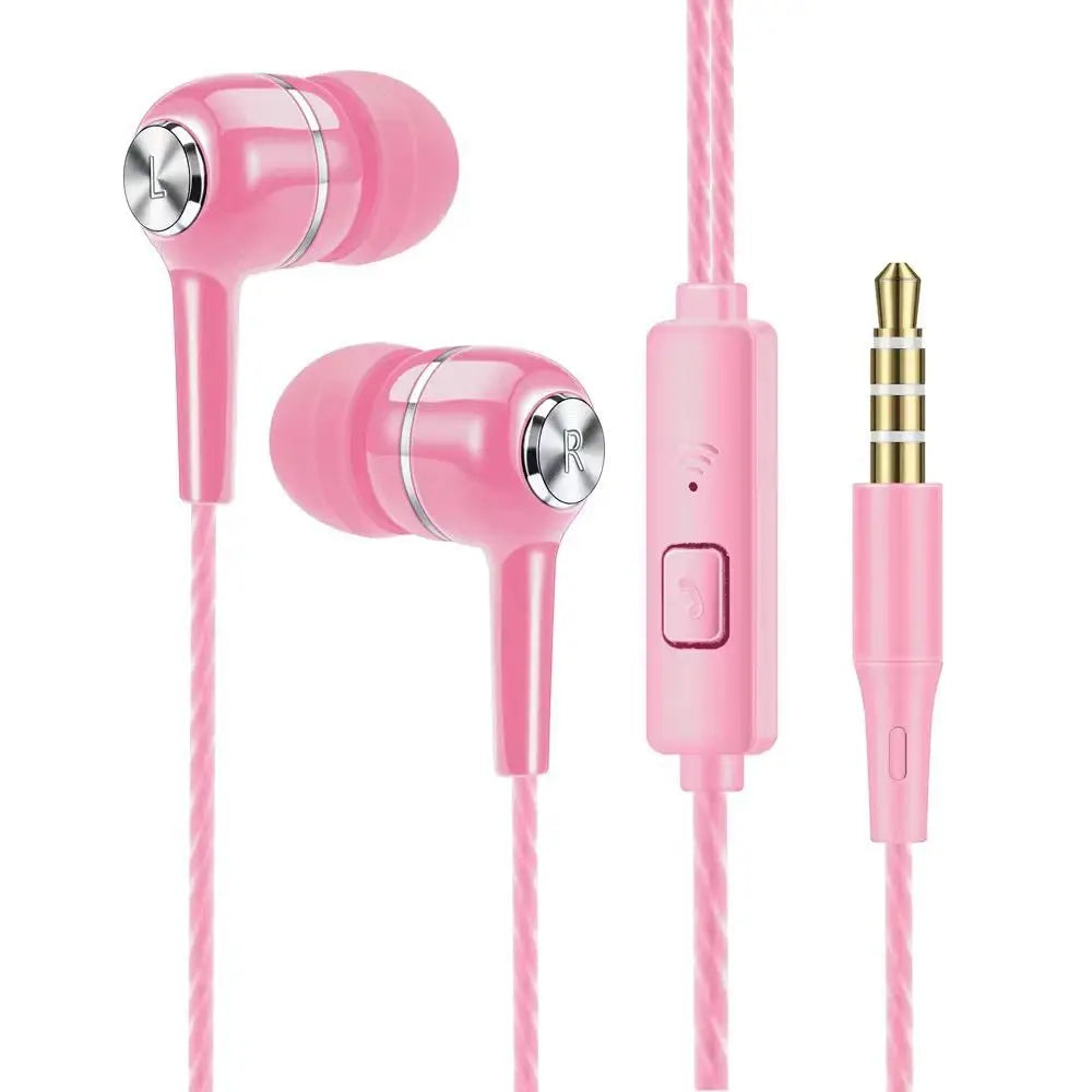 Fone de ouvido intra-auricular estéreo com microfone, fone de ouvido hifi portátil com fio para apple/android/huawei