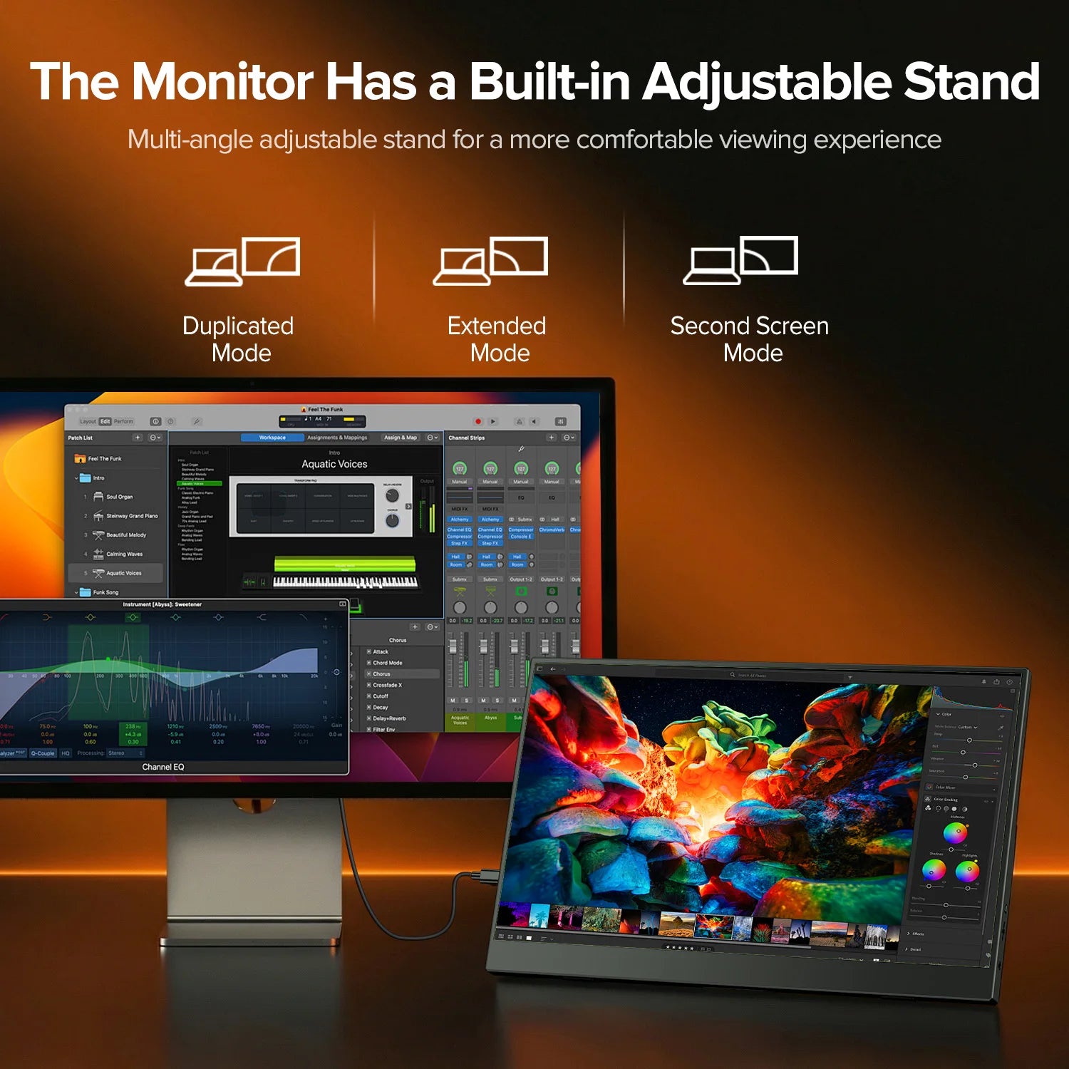 UPERFECT 15.6'' 1920*1080 60Hz Monitor portátil 16:9 tela IPS com o tipo-C Mini HDMI segunda exibição suporte traseiro 2 alto-falantes para o portátil XBox PS4/5 interruptor caixa de TV PC extensão móvel MAC