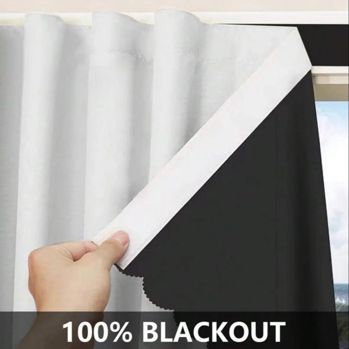 1pc Cortina 100% Blackout, Autoadesiva, Sem Necessidade de Furos, Bloqueio de Luz Solar, Isolamento Térmico, Proteção de Privacidade