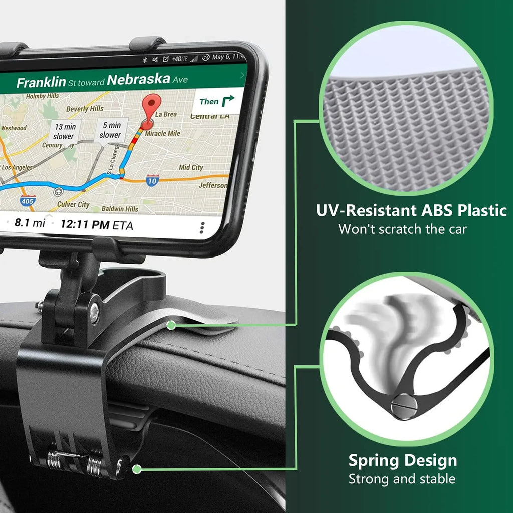 Universal 360 °   Suporte de telefone para carro com rotação, clipe para painel de carro, suporte de navegação gps
