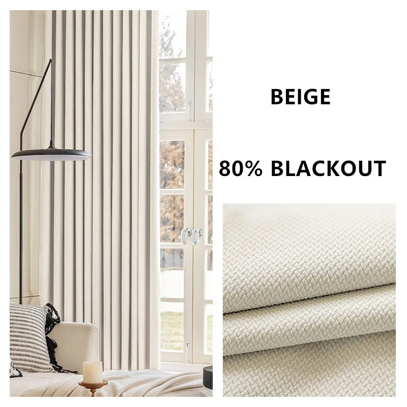 Cortinas jacquard dupla face espessadas, personalizadas, 310cm de altura, cor sólida, 80%-90%, cortinas blackout para sala de estar e quarto