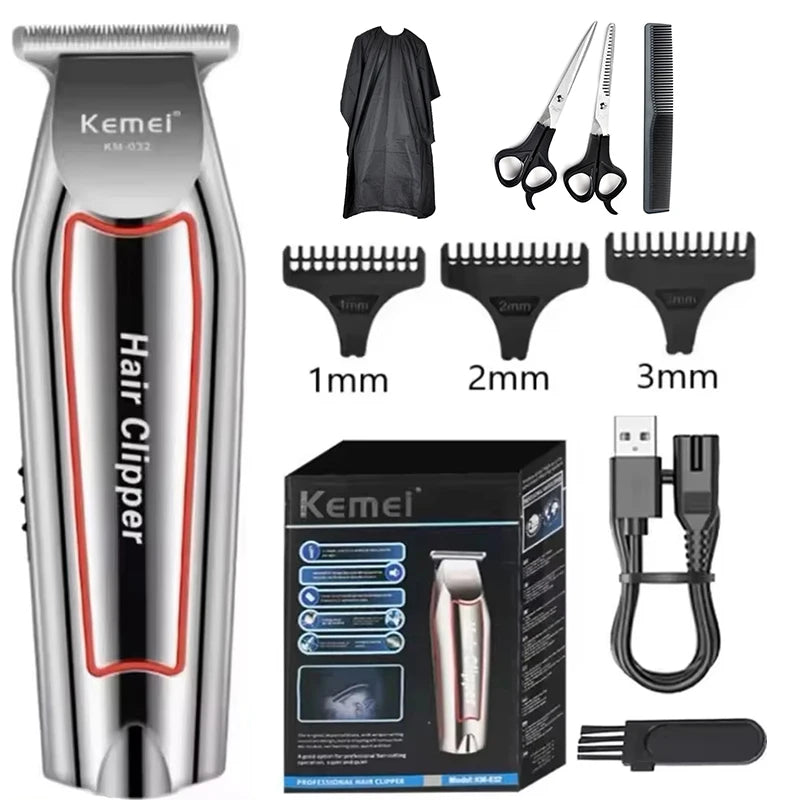 Kemei profissional aparador de cabelo elétrico aparador de barba para homens máquina de cortar cabelo máquina de corte de cabelo kit aliciamento KM-032