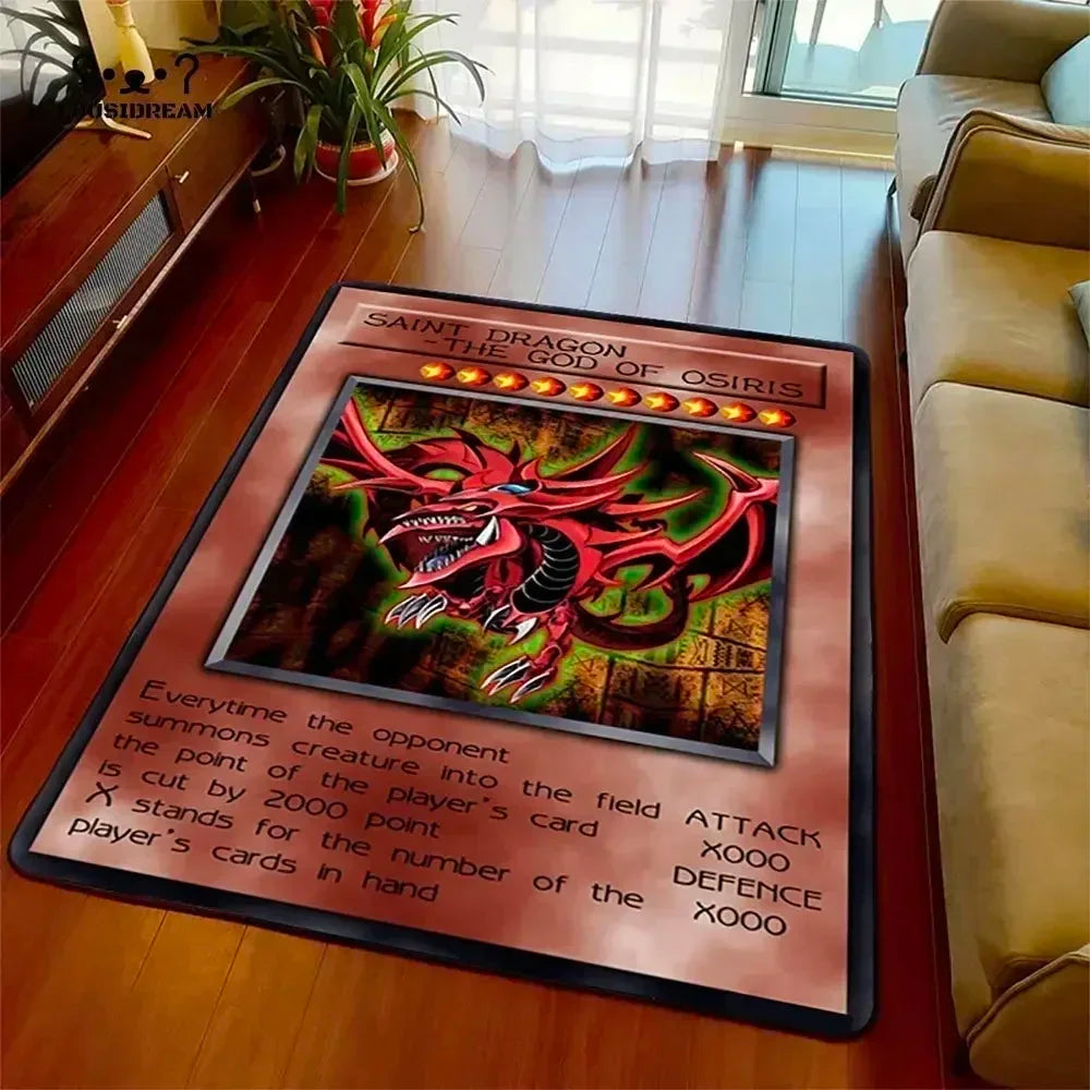Yu-gi-oh olhos azuis dragão branco anime antiderrapante tapete dos desenhos animados para sala de estar quarto área decorativa presente perfeito