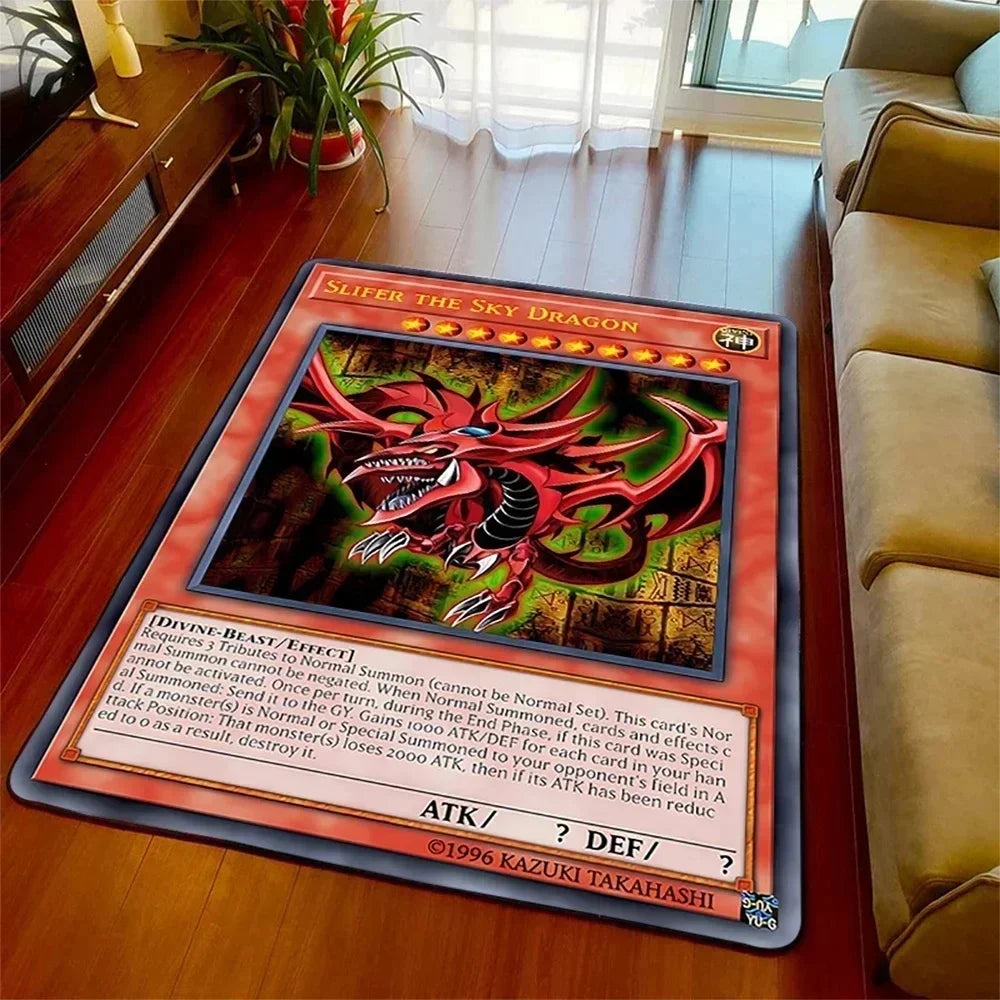 Yu-gi-oh olhos azuis dragão branco anime antiderrapante tapete dos desenhos animados para sala de estar quarto área decorativa presente perfeito