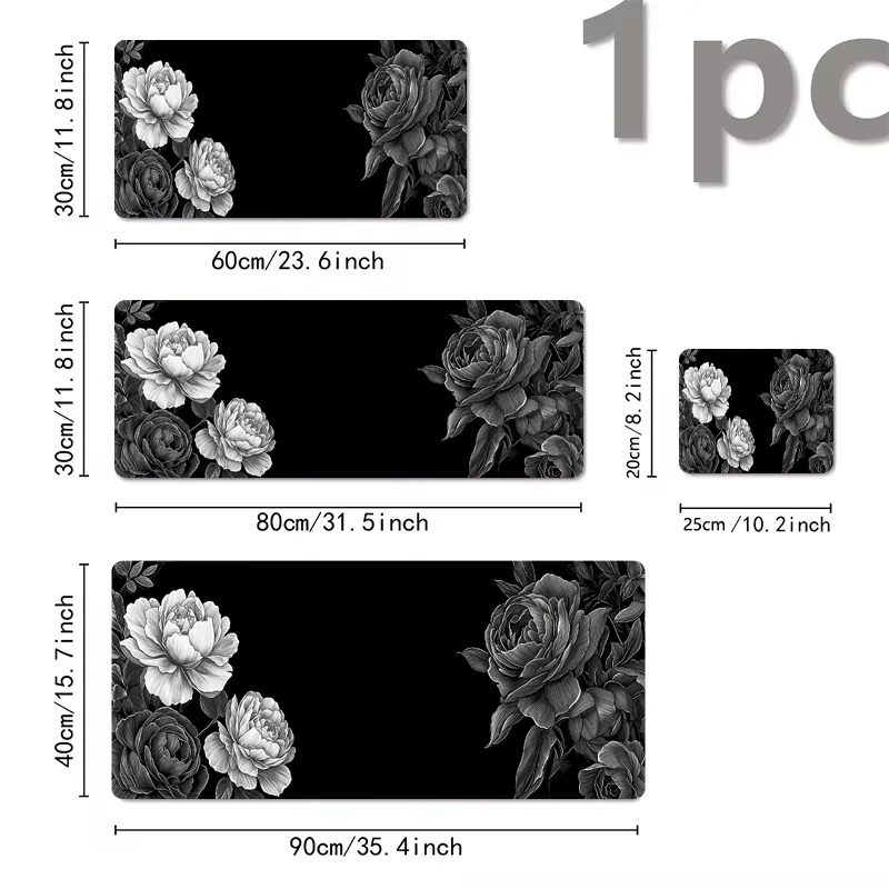 Lindas almofadas florais grande mouse pad para jogos com base de borracha antiderrapante design de costura precisa lavável e durável para uso em escritório