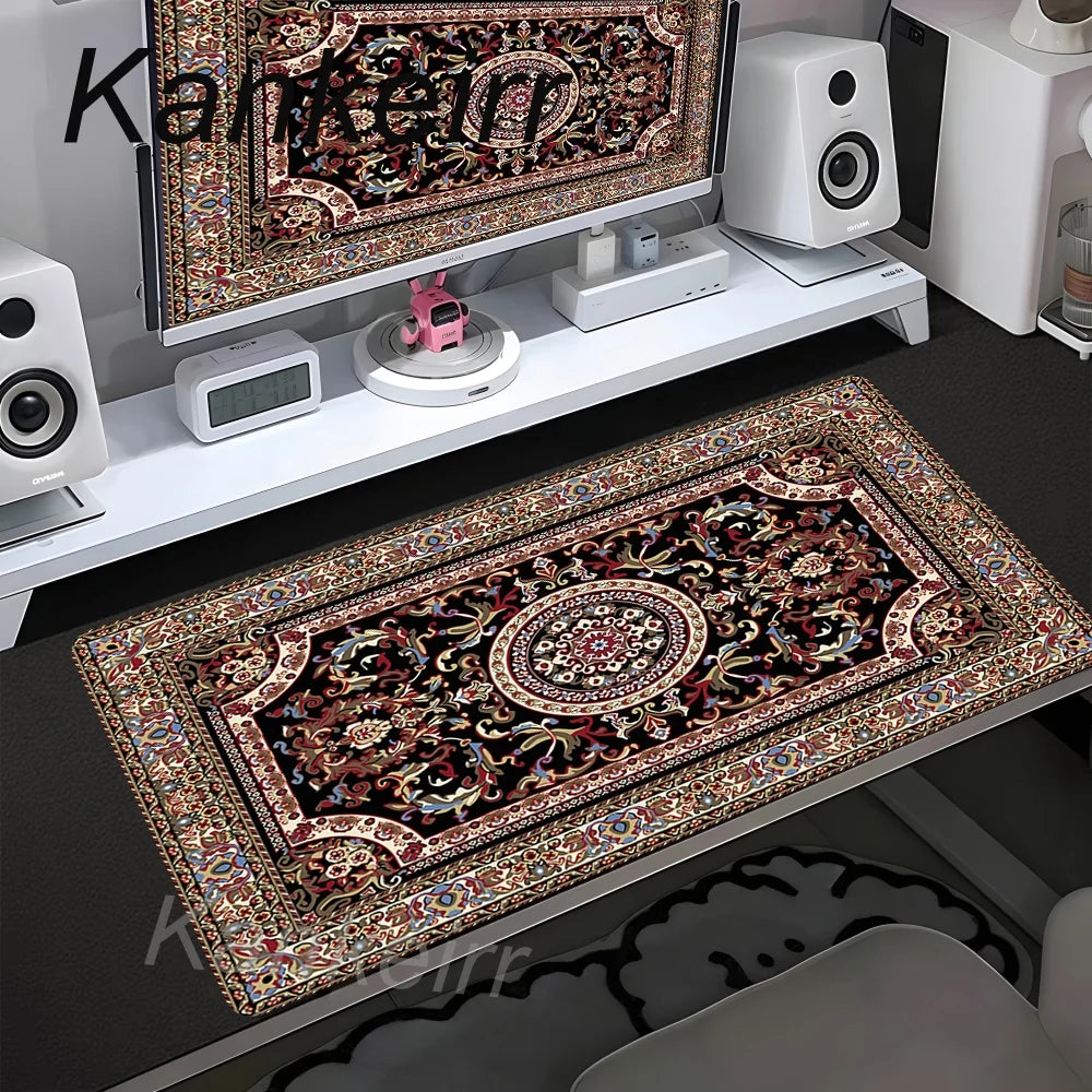 Tapete de Mesa Grande com Estampa Persa, Antiderrapante, para Escritório, Gamer, Acessório de Computador, Tapete de Velocidade para Mesa