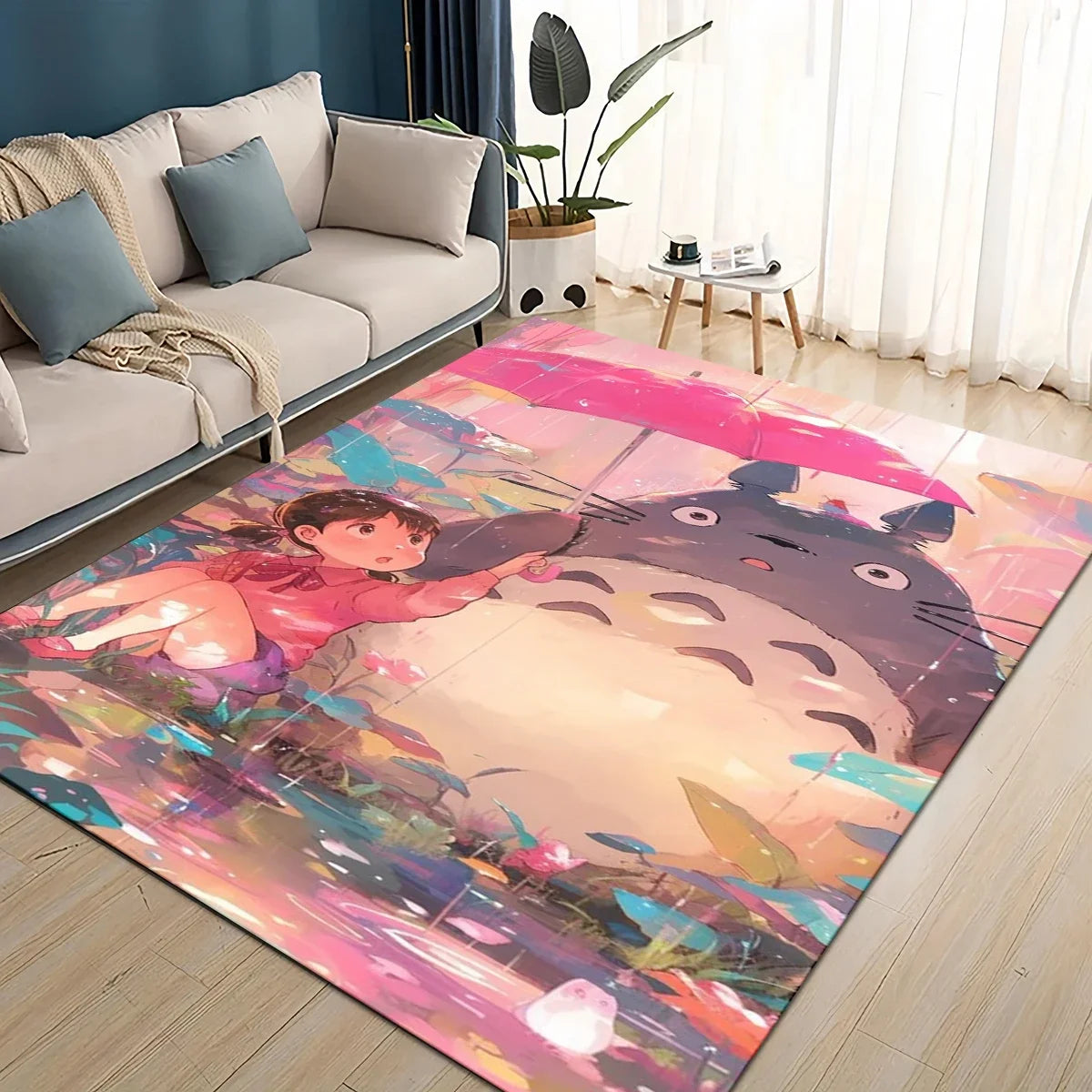 Tapete 3D T-Totoros para Sala de Estar, Quarto Infantil, Sofá, Decoração, Tapete Antiderrapante para Brincadeiras das Crianças