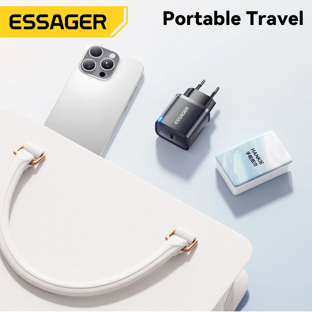 Essager 20W USB Tipo C Carregador PD Carregamento Rápido para iPhone 16 15 14 Pro Carga Rápida 3.0 Carregador de Celular para Samsung
