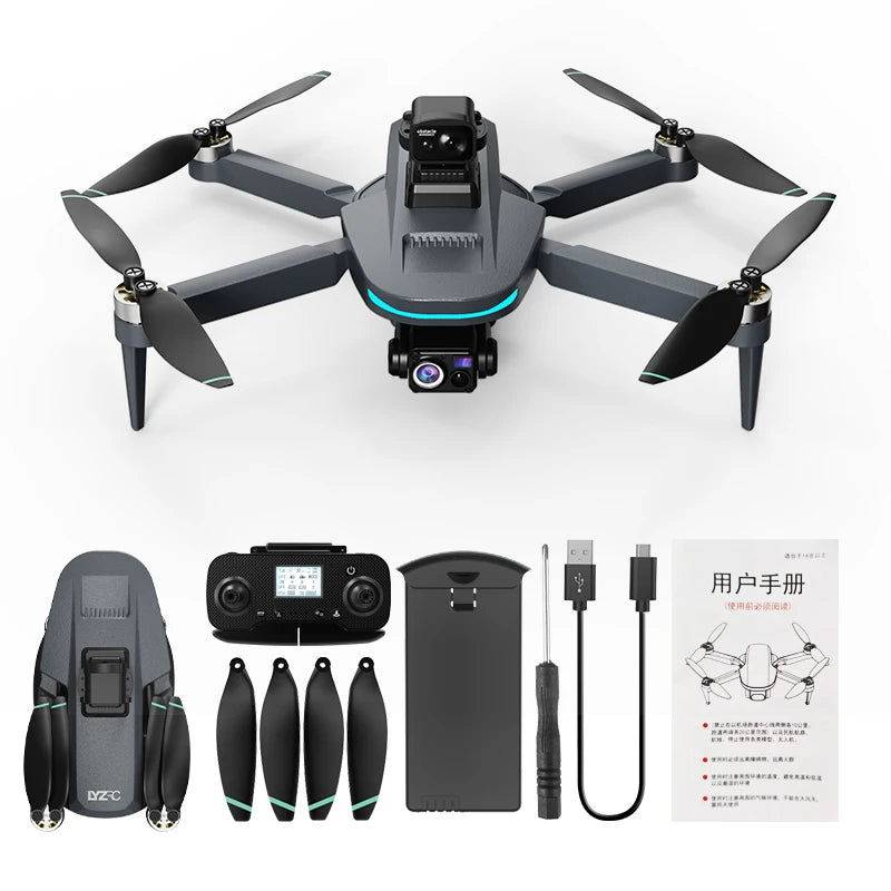 Novo Drone GPS L200 Plus de Fábrica com Câmera Profissional 4K HD, Lente Dupla e Gimbal de 3 Eixos 360 °   Quadcopter RC com Evitação de Obstáculos a Laser e Motor Sem Escovas