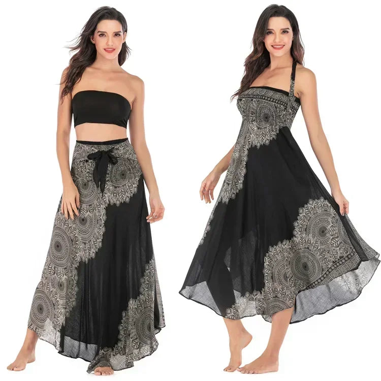 Sexy verão longo boho inferior saia feminina vintage casual ropa mujer faldas solta moda y2k maxi saias roupas femininas saia jupe