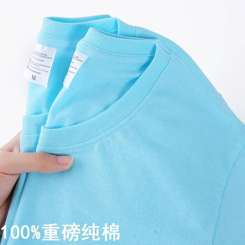 100% Algodão T-shirt Dos Homens Mulheres Cor Sólida O Pescoço de Manga Curta Tops Verão Coreano Solto Meia-manga T Shirt Unisex M-4XL