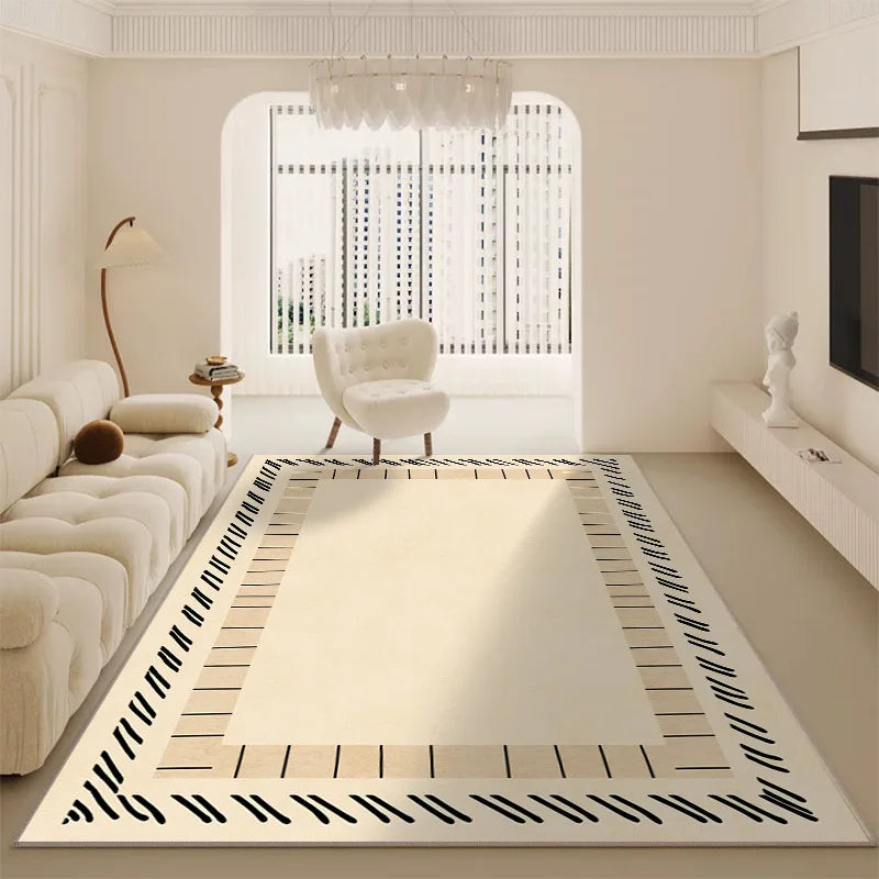 Luxo minimalista sala de estar tapete cor creme grande área para sofá quarto decoração casa