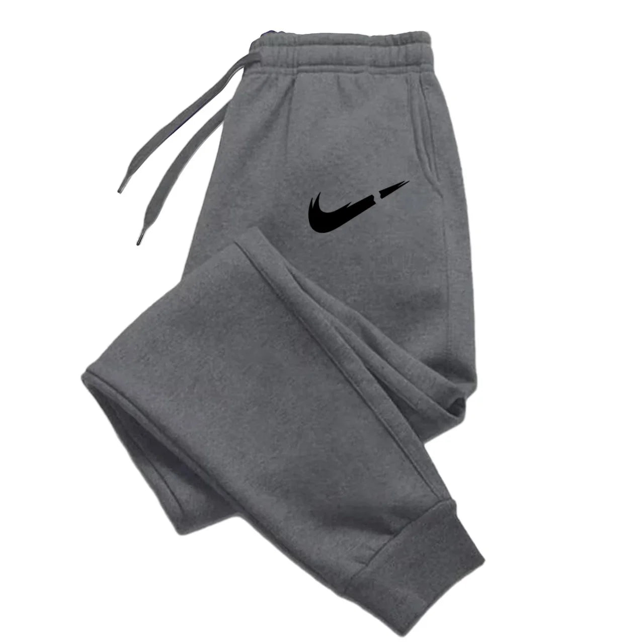 Calças com logotipo estampado, calças esportivas masculinas da moda, calças esportivas com cordão, calças casuais soltas, calças esportivas por atacado.
