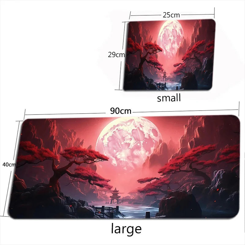 Céu estrelado lua mouse pad grande computador escritório jogo tapetes de mesa xxl borracha antiderrapante teclado de jogos mousepads longos almofadas de mesa