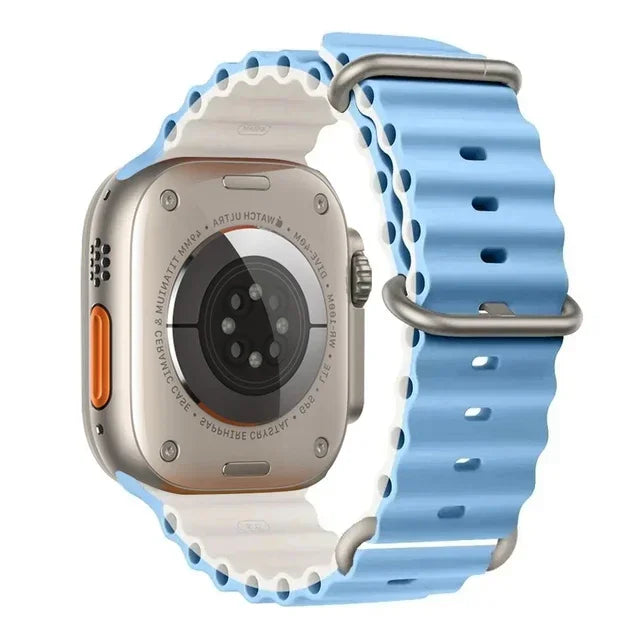Pulseira oceano para apple watch ultra 2 band 49mm 10 9 8 7 45mm 41mm pulseira de silicone iwatch 6 5 4 3 se 44mm 40 42mm banda