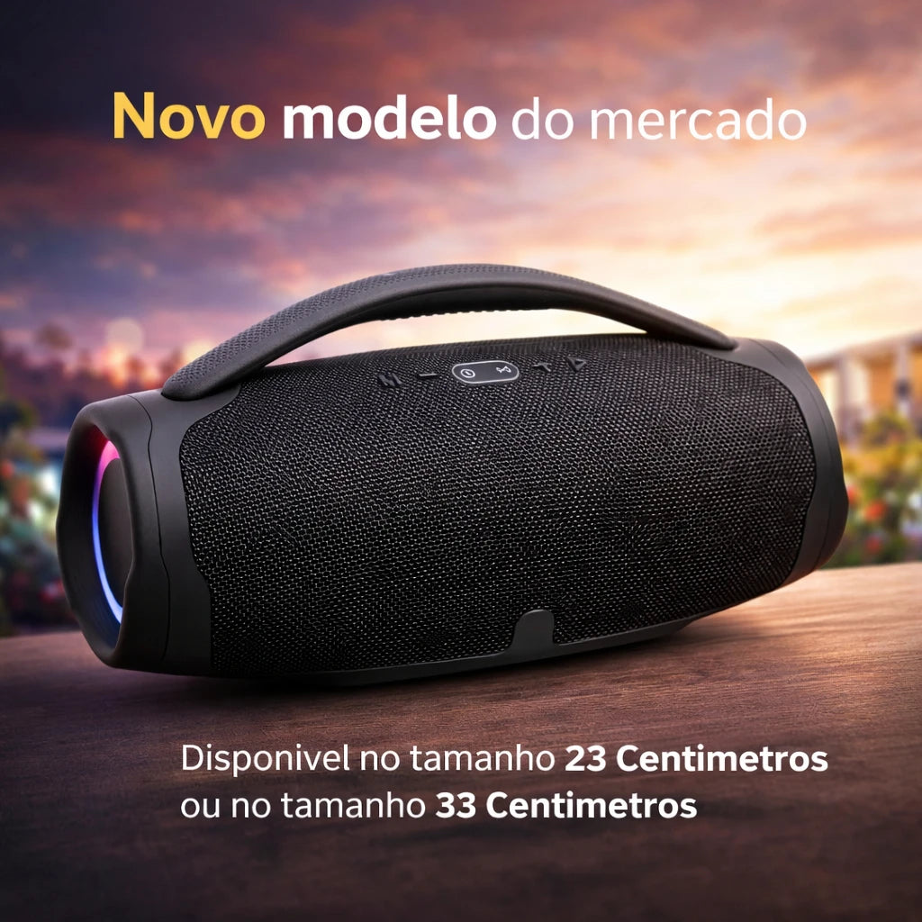Caixa de Som Bluetooth 70W Portátil Estilo Boombox, Alto-falante Potente Resistente à Água para Festas