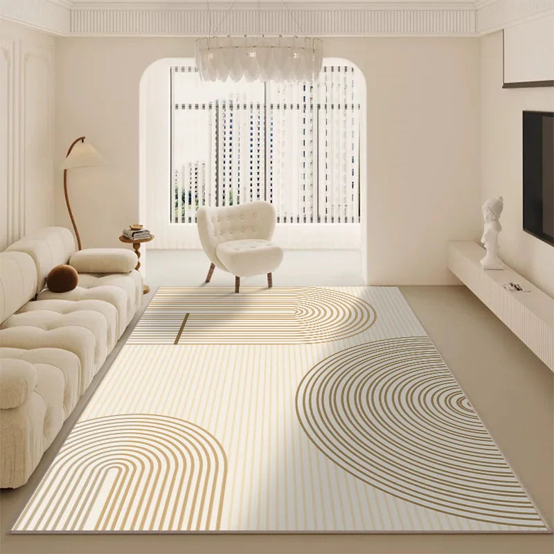 Luxo minimalista sala de estar tapete cor creme grande área para sofá quarto decoração casa