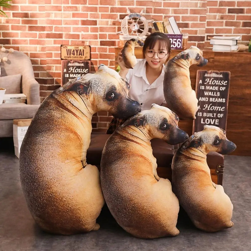 Macio Lifelike Animal Jogar Travesseiro, Hound Plush Almofada Criativa, Travesseiro Do Cão 3D, Almofada Do Escritório