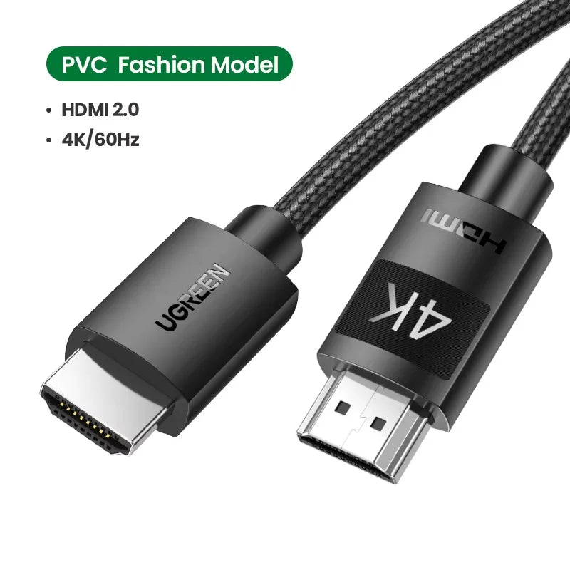 Cabo HDMI 2.1 2.0 UGREEN Ultra Alta Velocidade 4K 8K/60Hz 4K/120Hz para Xiaomi Mi Box PS5 Dolby Vision 48Gbps Compatível com HDMI