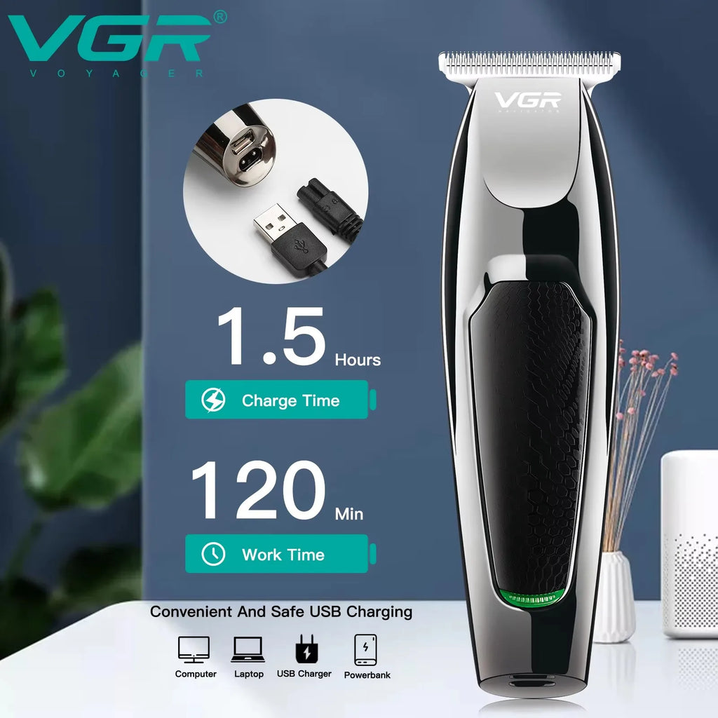 VGR máquina cortar cabelos aparador de pelos Profissional Máquinas de Corte de Cabelo Profissional de Barbeiro Máquinas Recarreg