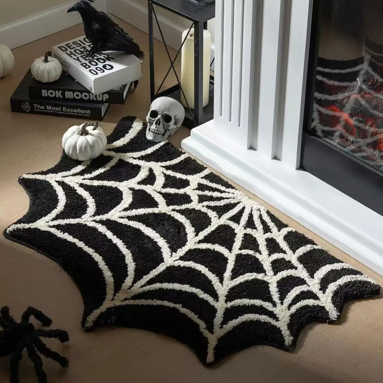 Viakma halloween aranha web tapete decorativo banheiro antiderrapante absorção pé sala de estar varanda quarto porta tapete