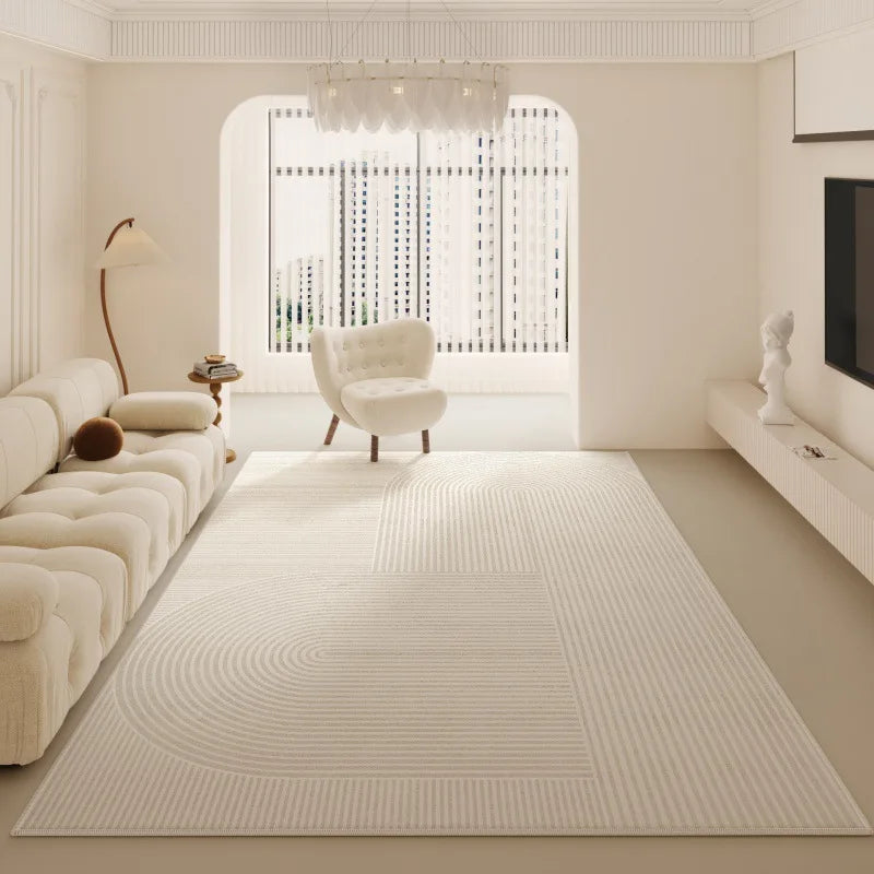 Luxo minimalista sala de estar tapete cor creme grande área para sofá quarto decoração casa