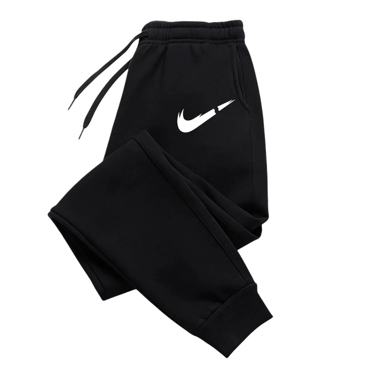 Calças com logotipo estampado, calças esportivas masculinas da moda, calças esportivas com cordão, calças casuais soltas, calças esportivas por atacado.