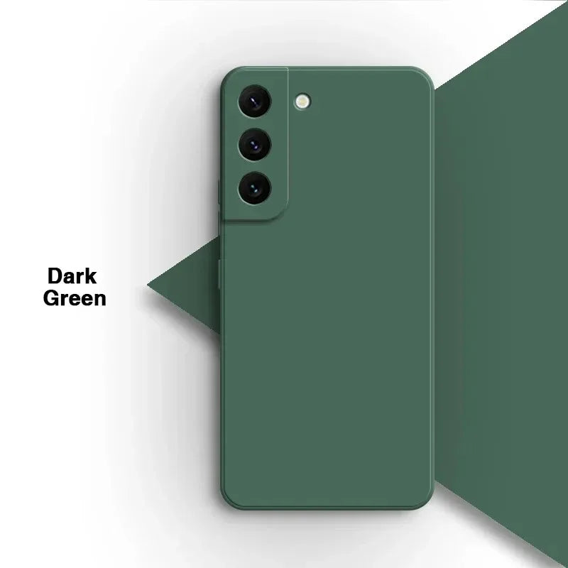 Capa de Telefone de Silicone Líquido Luxuosa com Sensação de Pele para Samsung Galaxy S21 S22 S23 S24 S25 S26 Ultra Plus, Anti-Queda e Totalmente Protetora