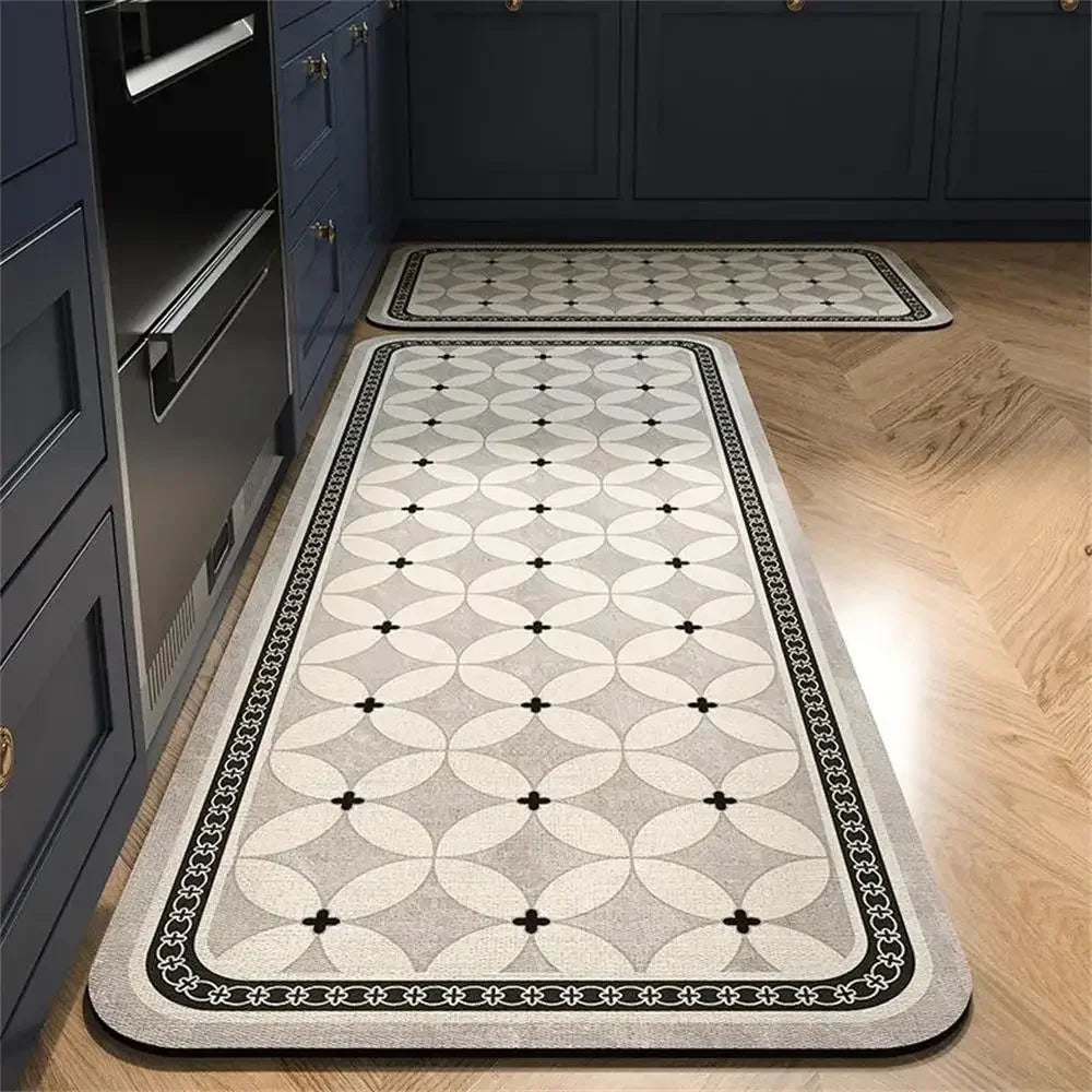 VIKAMA 1/2 peças Tapete Vintage para Cozinha, Sala de Estar, Quarto, Tapete de Corredor Antiderrapante, Capacho de Entrada, Decoração para Casa