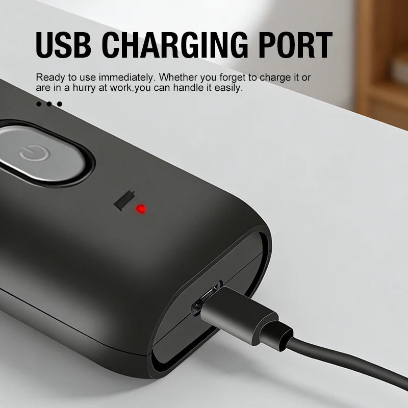 Barbeador portátil elétrico masculino, barbeador de duas cabeças, barbeador multifuncional com carregamento USB