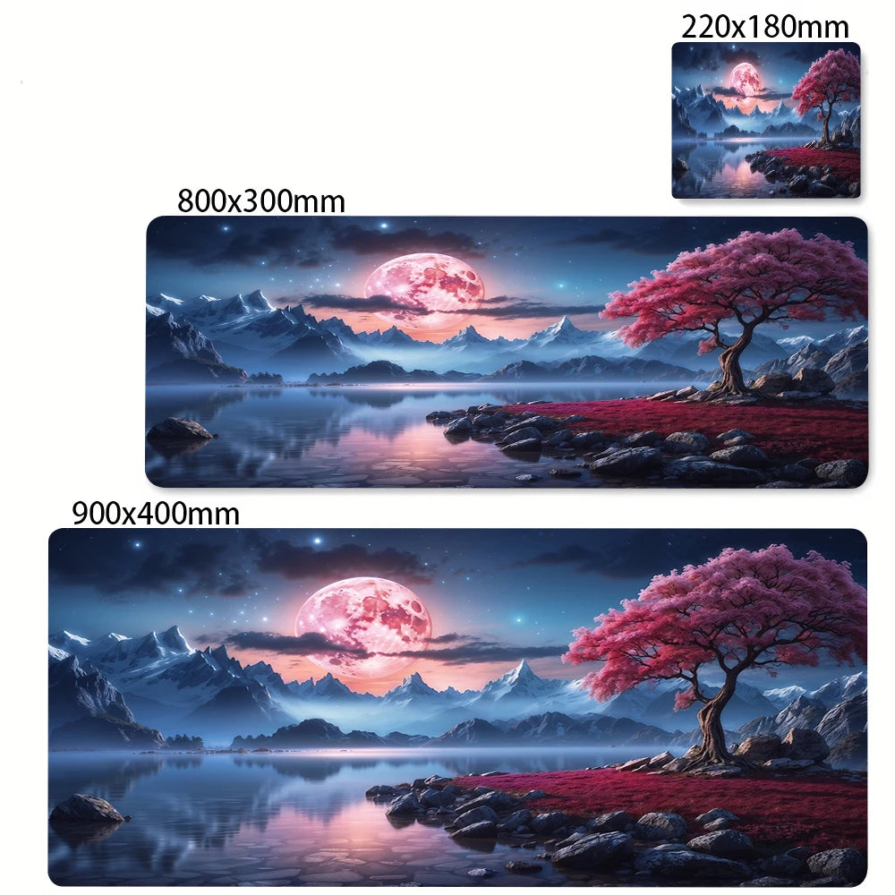 Mouse pad paisagem sakura grande deskmat portátil acessórios do computador mousepad tapetes de borracha anti deslizamento mousepad kawaii playmat