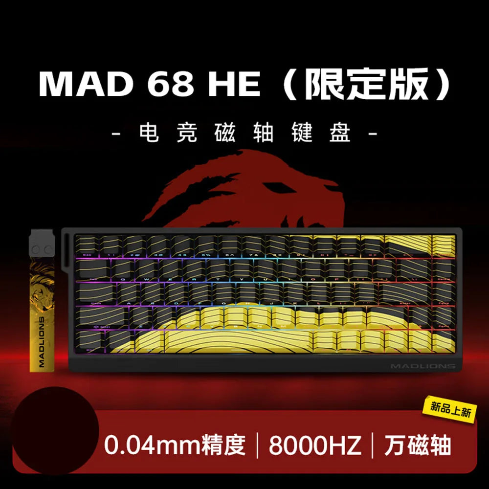 Teclado Mecânico Madcatz Mad60 Mad68 HE 8k com Switches Magnéticos, Teclados Gamer com Fio 60% 68%, Teclados Personalizados com Rapid Trigger