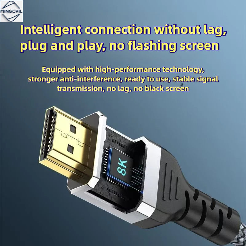 Mingcvol 48gbps hdmi-cabo 8k 60hz 1m 2m 3m 5m hdmi-compatível 2.1 cabo 4k 120hz hdr 3d efeito vídeo para hdtv pc