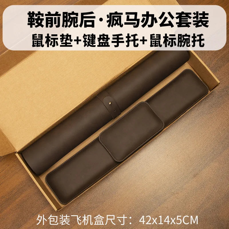 Tapete de Mesa Impermeável em PU, Mouse Pad Grande, Tapete Antiderrapante para Laptop, Tapete para Teclado, Protetor de Pulso para Mouse, Conjunto de Três Peças