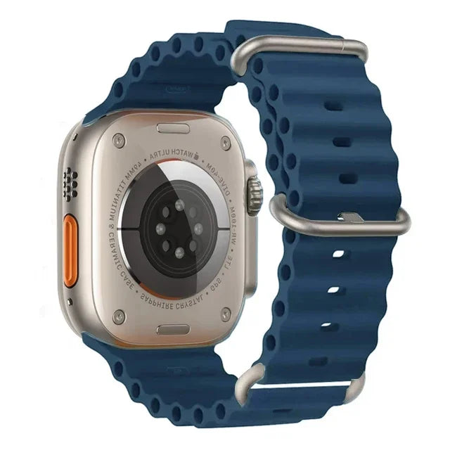 Pulseira oceano para apple watch ultra 2 band 49mm 10 9 8 7 45mm 41mm pulseira de silicone iwatch 6 5 4 3 se 44mm 40 42mm banda