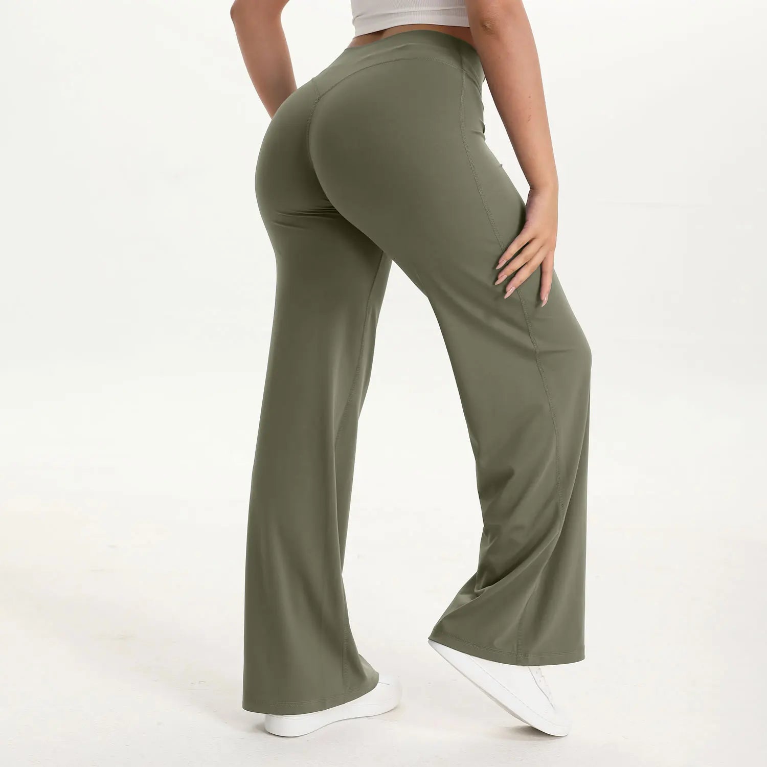 Calças de Yoga Femininas NCLAGEN SoftMotion com Cintura Média, Leggings para Academia, Sensação de Pele Nua, Calças para Pilates e Corrida