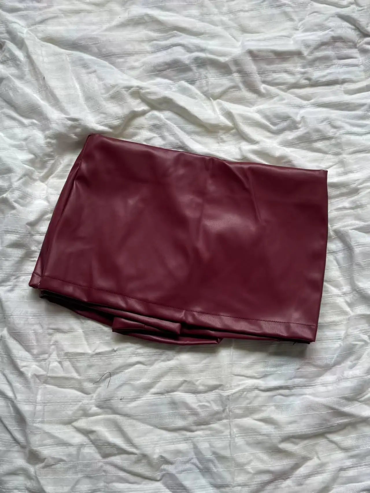 Mini saias de couro falso elegante moda coreana preto saias do plutônio para mulher saia de cintura baixa zip up saia dividida com shorts marrom