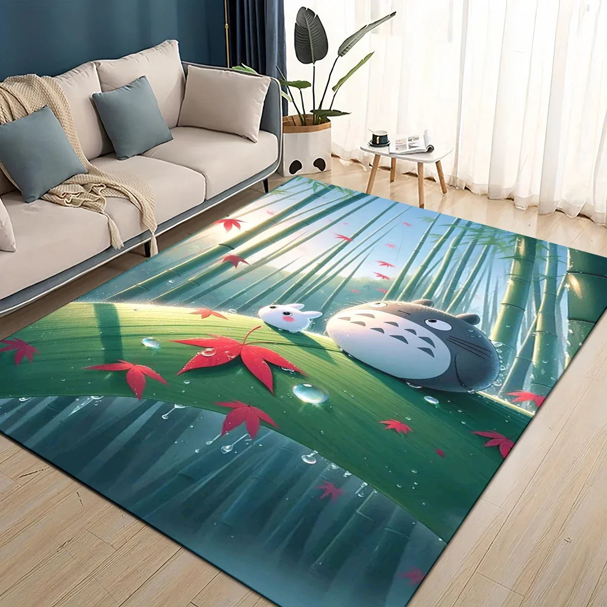 Tapete 3D T-Totoros para Sala de Estar, Quarto Infantil, Sofá, Decoração, Tapete Antiderrapante para Brincadeiras das Crianças